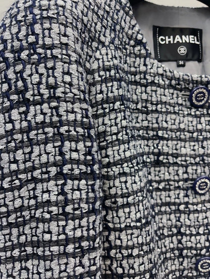 Chanel 19 blue gray tweed Jacket