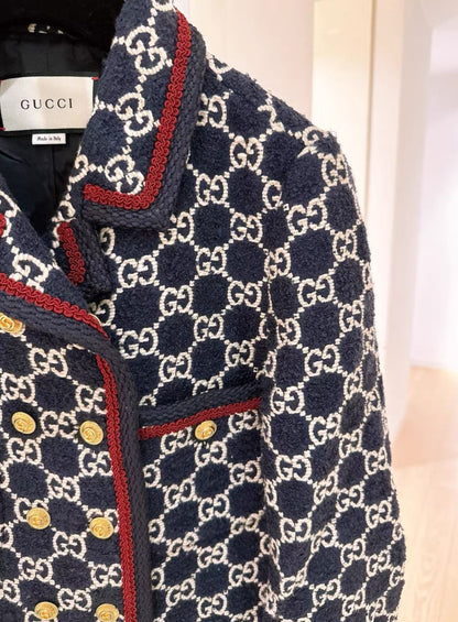 Gucci GG pattern tweed coat