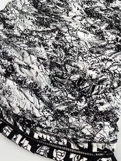 Chanel 22C Black and White Graffiti Dress
