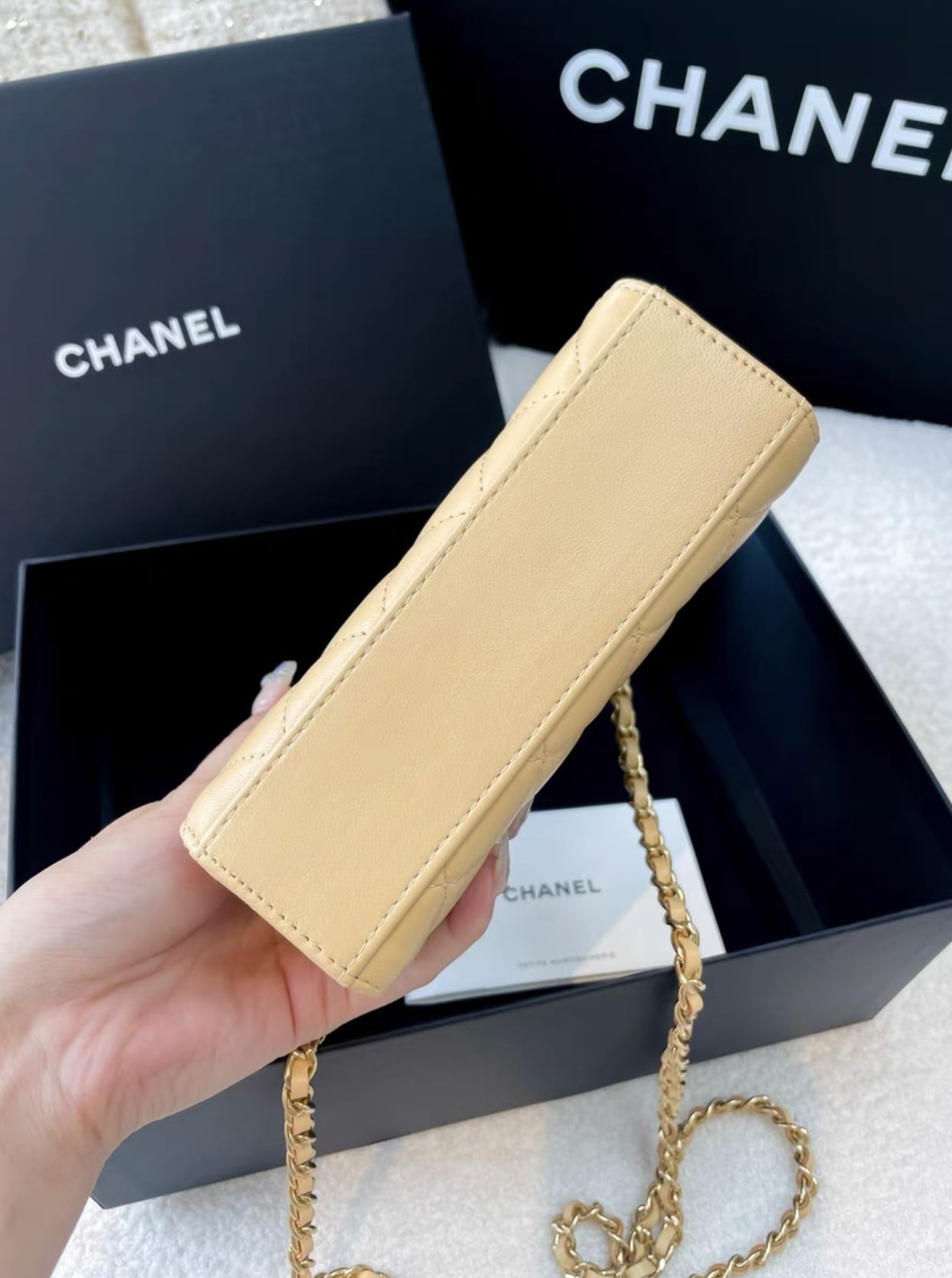NWT 23S Chanel Classic O-Case Small Pouch Clutch Wallet Black Caviar with  Gold